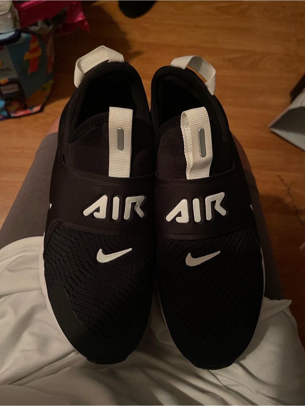 Nike Kids Black and White Air Slip-On Sneakers